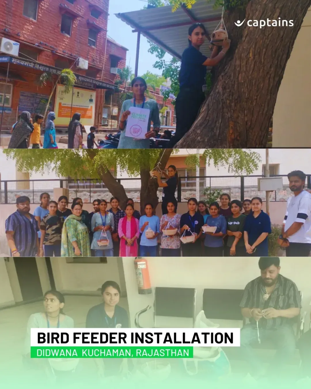 18 Volunteers Installed Bird Feeder In Rajasthan