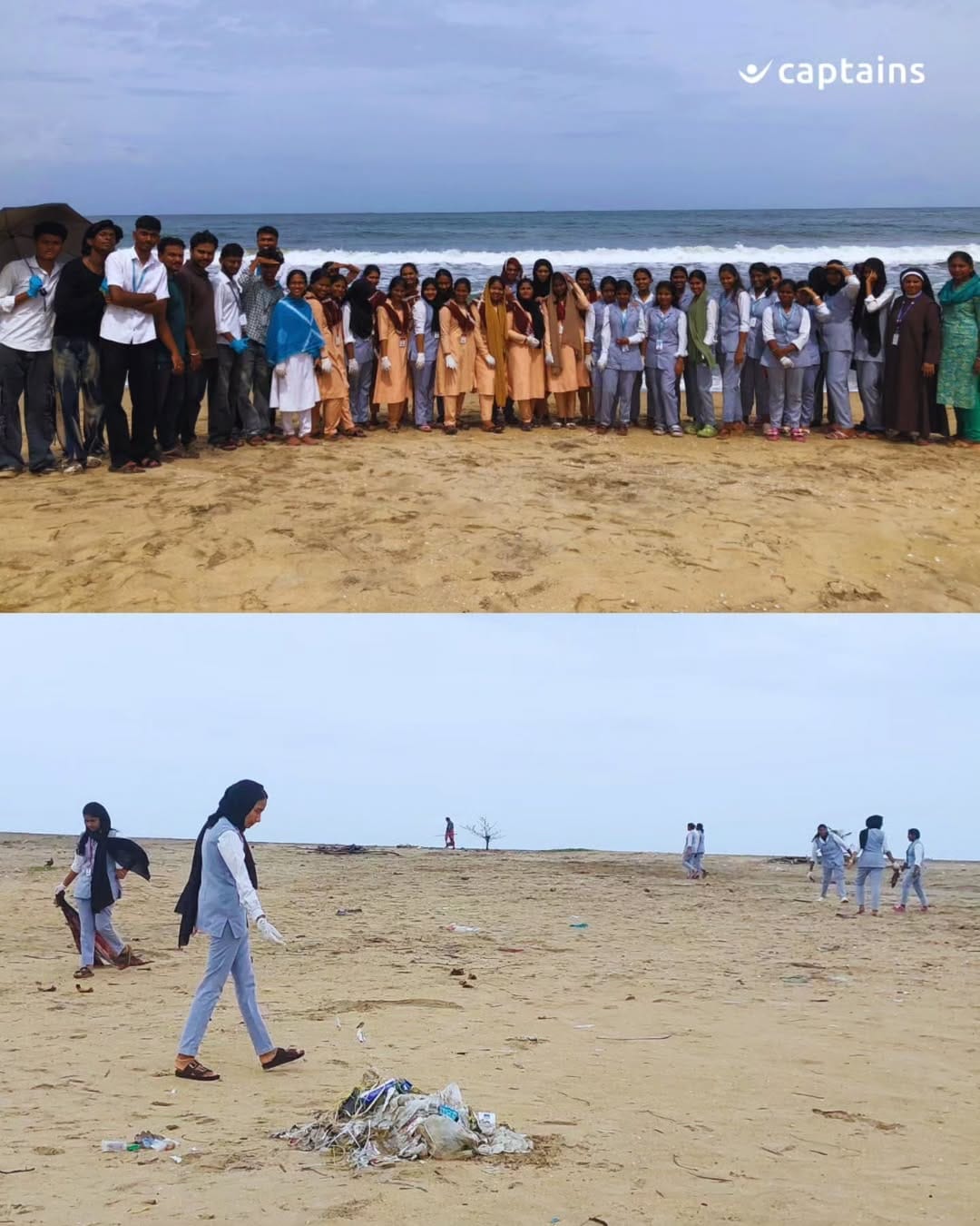43 volunteers responsibly collected and disposed 16 bags of non-biodegradable waste in collaboration with Sociology Department, Carmel College, Mala at Azhikode Beach, Thrissur.