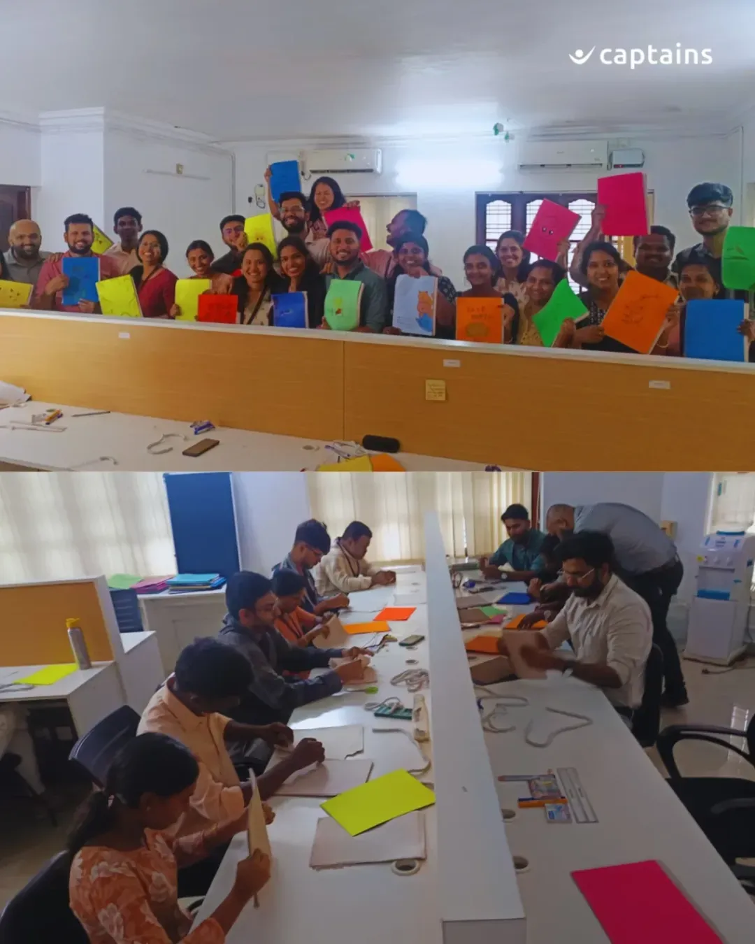 21 volunteers upcycled 36 notebooks to create 36 upcycled notebooks for students in government schools in Ernakulam in collaboration with Suri & Co and Bhumi.