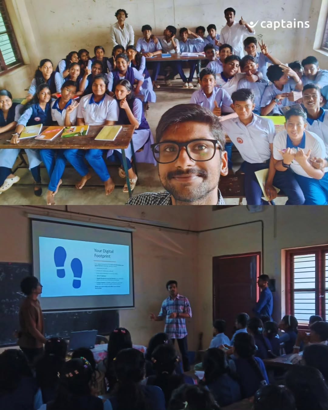 4 volunteers facilitated 3 cyber-safety awareness sessions covering cyberbullying, phishing, scams and digital responsibility for 95 students at Sree Sethu Parvathy Bhai HSS, Kollam.