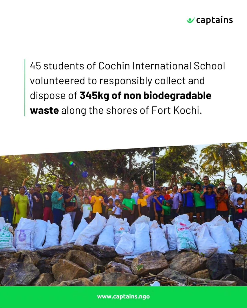 45 Students of Cochin International School Pookattupadi Cleaned FortKochi Beach