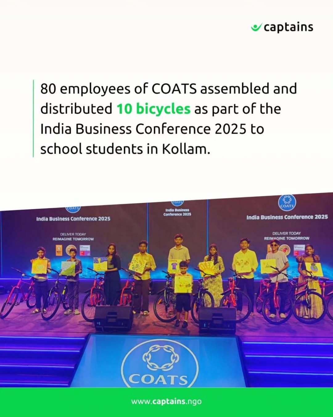 80 Employees of Team Activators and COATS makes and Distrubuted Bicycles in Kollam