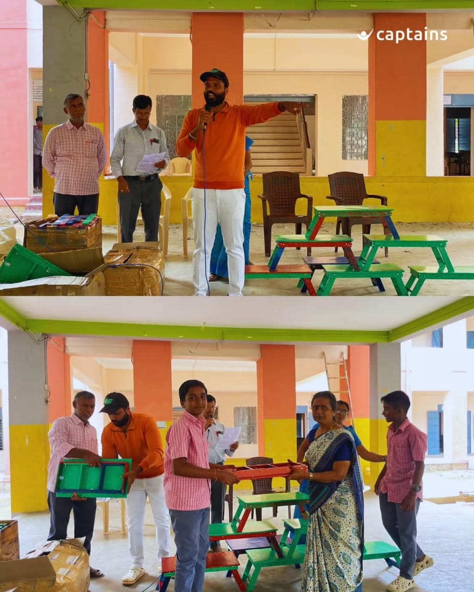 1 volunteer distributed 30 EY-made green desks to support a sustainable learning environment for students at Govt. Boys Higher Secondary School, Coimbatore in collaboration with Goodera and EY.