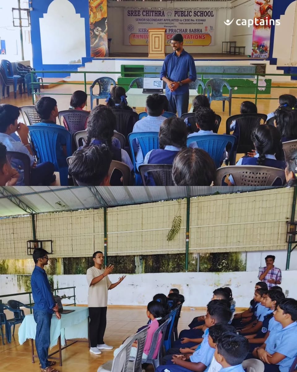 4 volunteers created awareness on cyber safety covering cyberbullying, phishing, online scams, safe browsing, strong passwords and digital responsibility for 25 students at Sree Chithra Public School, Chirayinkeezhu, Kollam.