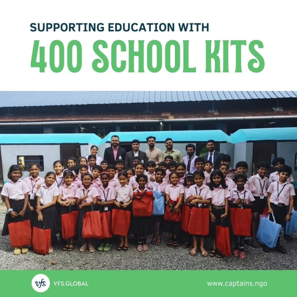 400 students received educational school kits from underserved communities in Ernakulam through employee-volunteering collaboration with VFS Global.