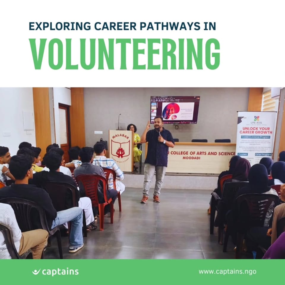 90 students of Malabar College of Arts and Science, Moodadi were introduced to SBI Youth for India Fellowship and career opportunities in the social development sector at Calicut.