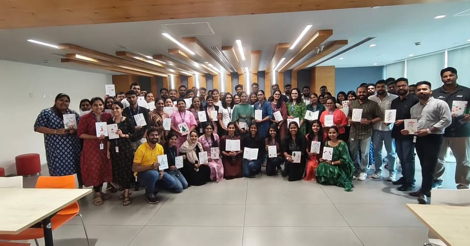 85 volunteers created comfort cards to share hope and emotional support with cancer and palliative care patients in Kochi, Ernakulam in collaboration with KPMG and Volunteer For India.