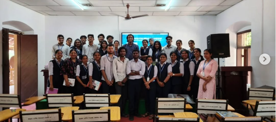 37 students of St. Berchmans College Changanasseri, Kottayam were introduced to the SBI Youth for India Fellowship and career opportunities in the social sector in collaboration with Platform Commons and SBI Foundation.